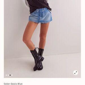 NWT, Free People, Galivanting Lowrise Mini Skort, size 27, ocean blue